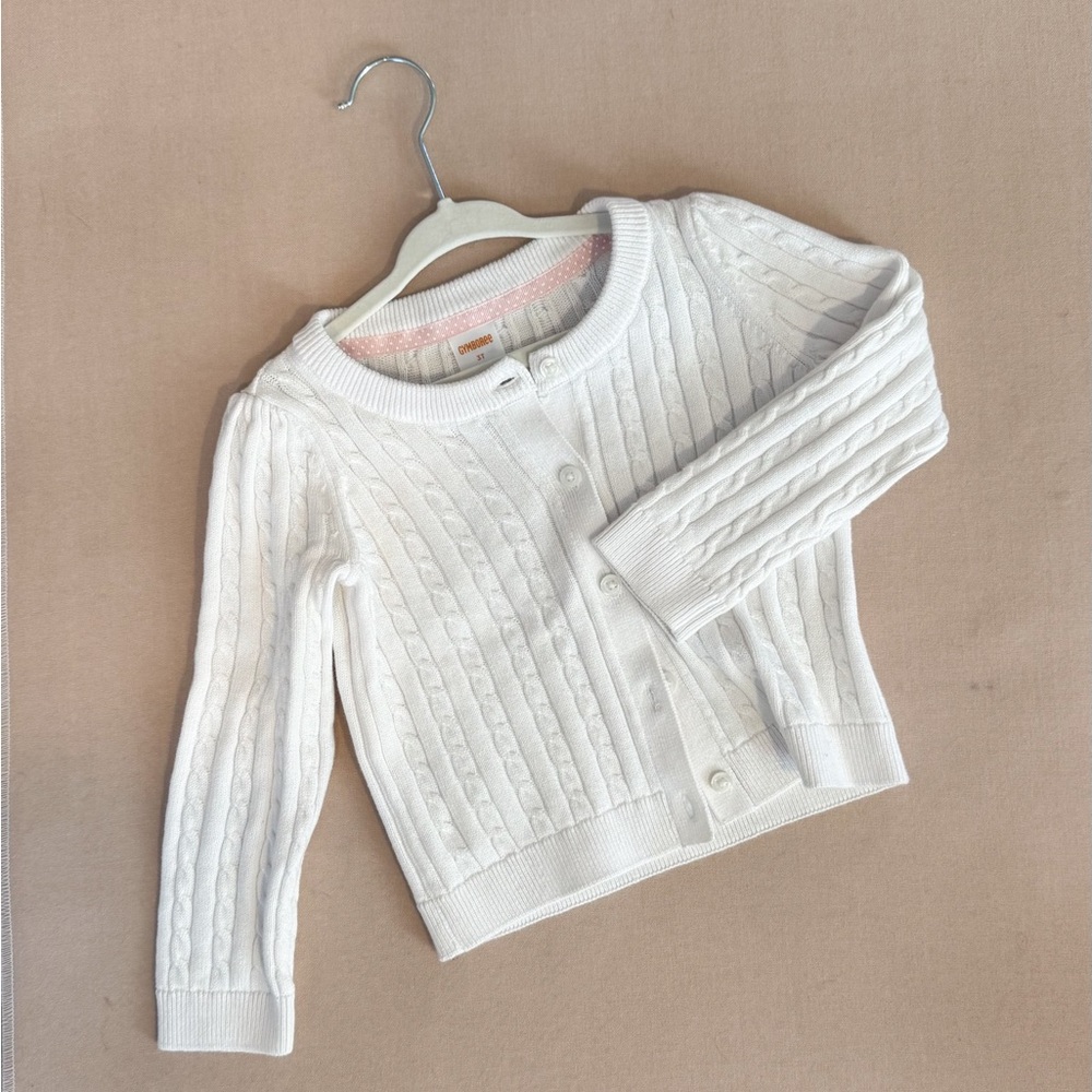 GYMBOREE White Cable Sweater - 3T